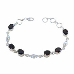 Smoky Quartz Wine Day Slim Brown 925 Silver Links Bracelet