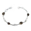 Smoky Quartz Winter Dainty Brown Silver Links Bracelet