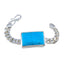 Turquoise Cocktail Day Edgy Blue Silver Chain Bracelet