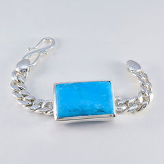 Turquoise Cocktail Day Edgy Blue Silver Chain Bracelet