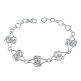 White CZ Environment Day Featherlight White 92.5 Silver Links Bracelet