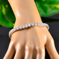 Witte CZ Fair Trade Day Veelzijdige Witte Zilveren Tennisarmband