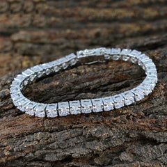 Witte CZ Fair Trade Day Veelzijdige Witte Zilveren Tennisarmband