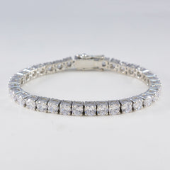 Witte CZ Fair Trade Day Veelzijdige Witte Zilveren Tennisarmband