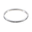 White CZ Food Day Minimal White Sterling Silver Hinged Bangle Bracelet