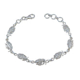 White CZ Gin Day Elegant White Silver Links Bracelet