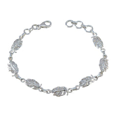 White CZ Gin Day Elegant White Silver Links Bracelet
