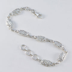 White CZ Gin Day Elegant White Silver Links Bracelet