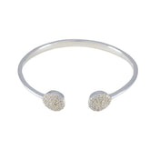 White CZ Jewelry Day Featherlight White 925 Silver Bangle Bracelet
