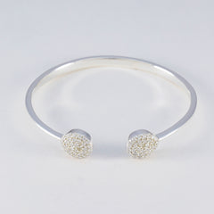 White CZ Jewelry Day Featherlight White 925 Silver Bangle Bracelet