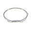 White CZ Mental Health Day Slim White Silver Hinged Bangle Bracelet
