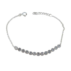 White CZ Nutella Day Whisper-thin White Sterling Silver Tennis Bracelet