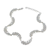 White CZ Pasta Day Minimal White 925 Silver Links Bracelet