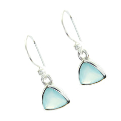 Chalcedony-German-Aiko-Solitaire-Dangle-Blue-Silver-Earring