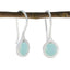 Aqua-Chalcedony-Russian-Teresa-Solitaire-Dangle-Green-925-Silver-Earring
