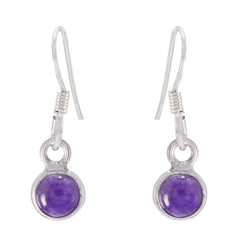 Amethyst-American-Hua-mehrere-Dangle-Lila-Silber-Ohrring