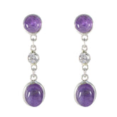 Amethyst-Mexican-Ling-multiple-stud-Purple-Silver-Earring