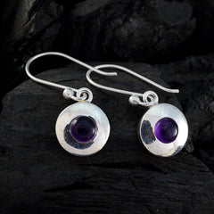 Amethyst-German-Antonia-Solitaire-Dangle-Purple-Silver-Earring