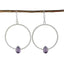 Amethyst-Italian-Sakura-Solitaire-Dangle-Purple-925-Silver-Earring