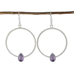Amethyst-Italian-Sakura-Solitaire-Dangle-Purple-925-Silver-Earring