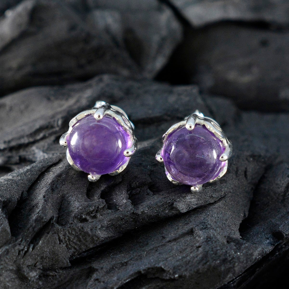 Amethyst-American-Amanda-Solitaire-Stud-Purple-925-Sterling-Silver-Earring