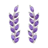 Amethyst-Italian-Marie-multiple-Stud-Purple-925-Sterling-Silver-Earring