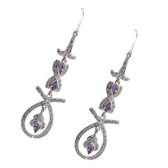 Amethyst-Indian-Natcha-multiple-Dangle-Purple-92.5-Silver-Earring