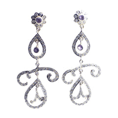 Amethyst-Indian-Nisa-multiple-Dangle-Purple-925-Silver-Earring