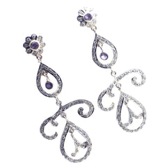 Amethyst-Indian-Nisa-multiple-Dangle-Purple-925-Silver-Earring