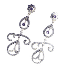 Amethyst-Indian-Nisa-multiple-Dangle-Purple-925-Silver-Earring