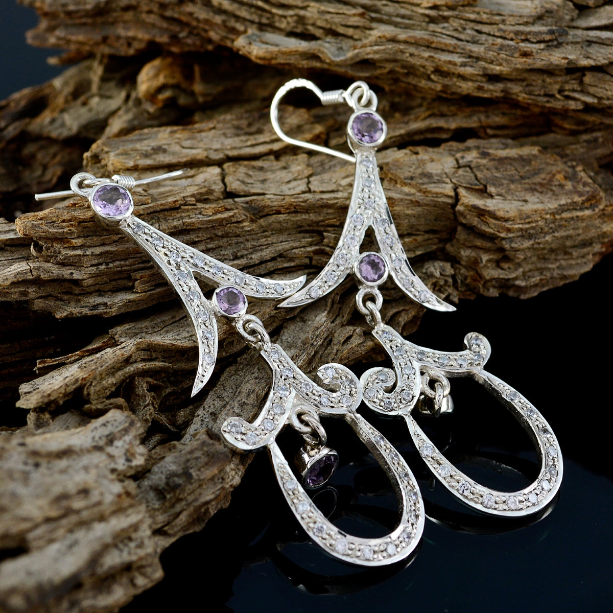 Amethyst-Indian-Siti-multiple-Stud-Purple-925-Sterling-Silver-Earring