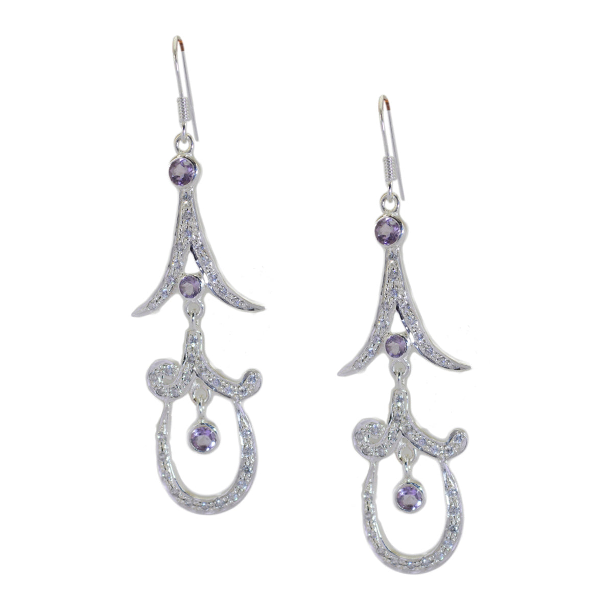 Amethyst-Indian-Siti-multiple-Stud-Purple-925-Sterling-Silver-Earring