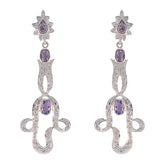 Amethyst-Indian-Aisha-multiple-Stud-Purple-Silver-Earring