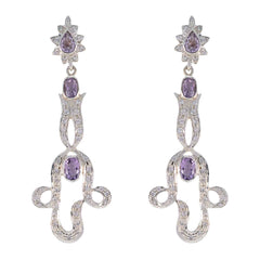 Amethyst-Indian-Aisha-multiple-Stud-Purple-Silver-Earring