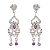Amethyst-Indian-Putri-multiple-Stud-Purple-Sterling-Silver-Earring