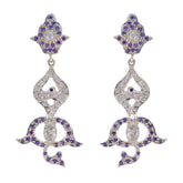 Amethyst-Indian-Saanvi-multiple-Stud-Purple-Silver-Earring