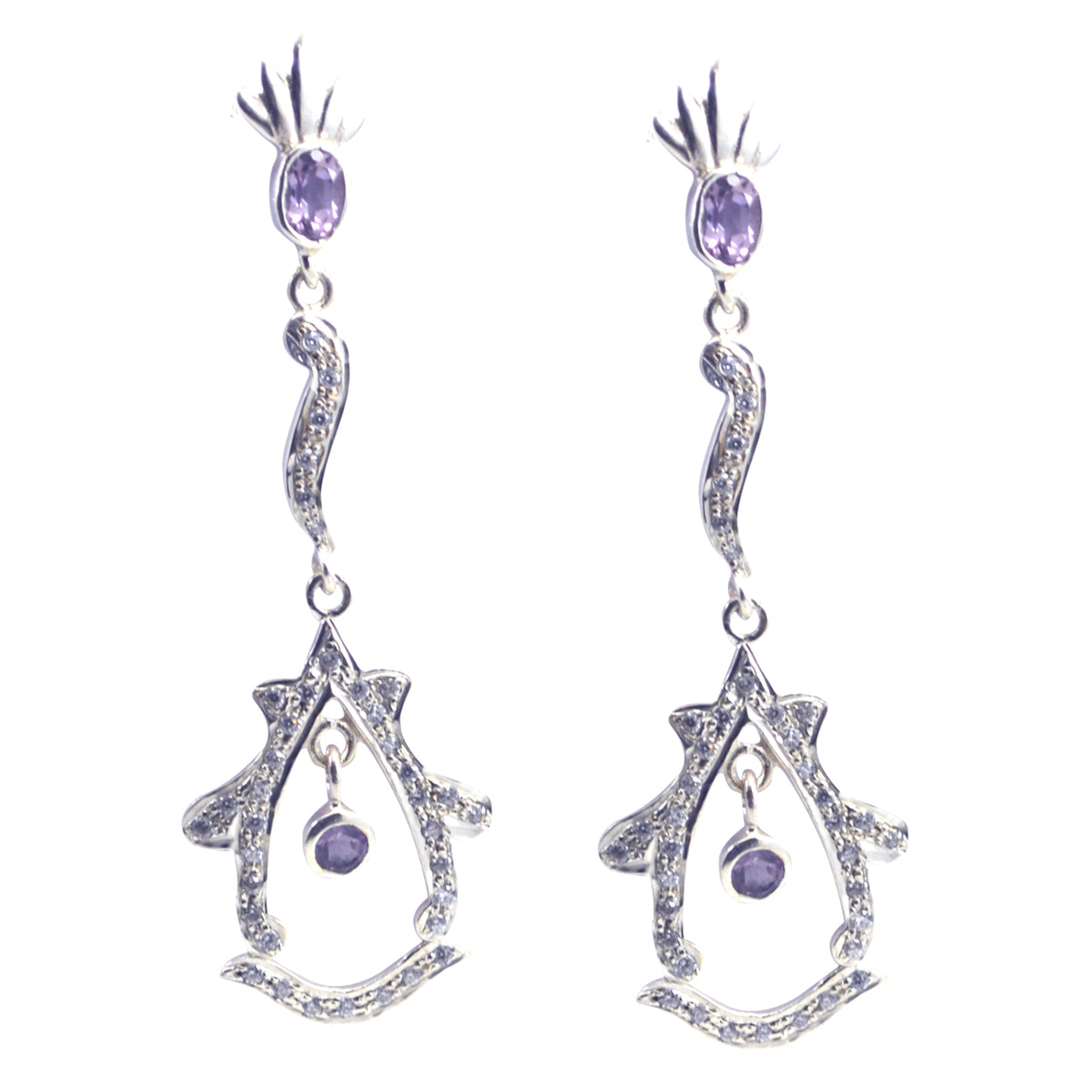 Amethyst-Indian-Zara-multiple-Stud-Purple-925-Silver-Earring