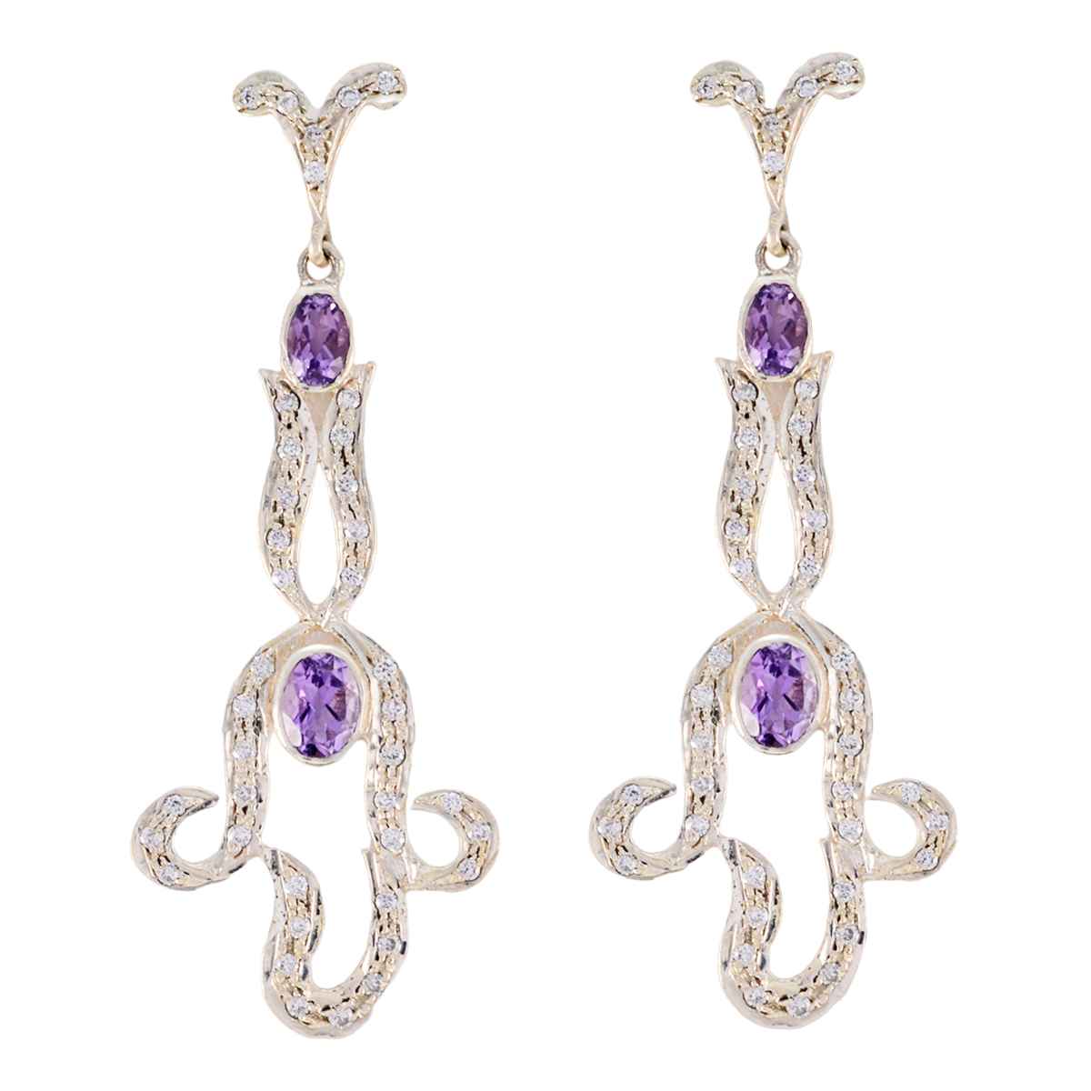 Amethyst-Indian-Angel-multiple-Stud-Purple-92.5-Silver-Earring