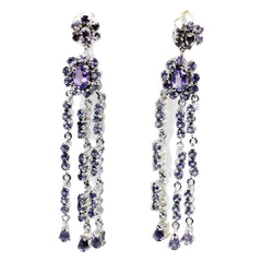 Amethyst-Amerikanisch-Micaela-Mehrfach-Ohrhänger-Lila-Silber-Ohrring