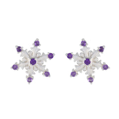 Amethyst-Moroccan-Isabelle-multiple-Stud-Purple-Silver-Earring