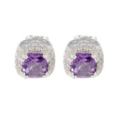 Amethyst-Spanish-Rebeca-multiple-Stud-Purple-Silver-Earring