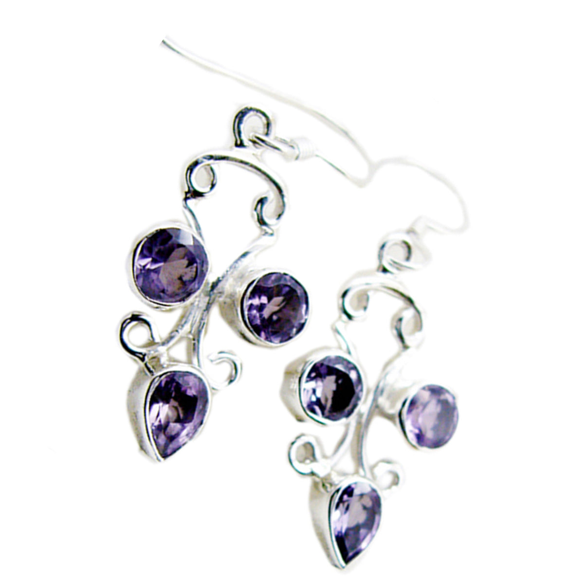 Amethyst-Korean-Rosa-Multiple-Dangle-Purple-92.5-Silber-Ohrring