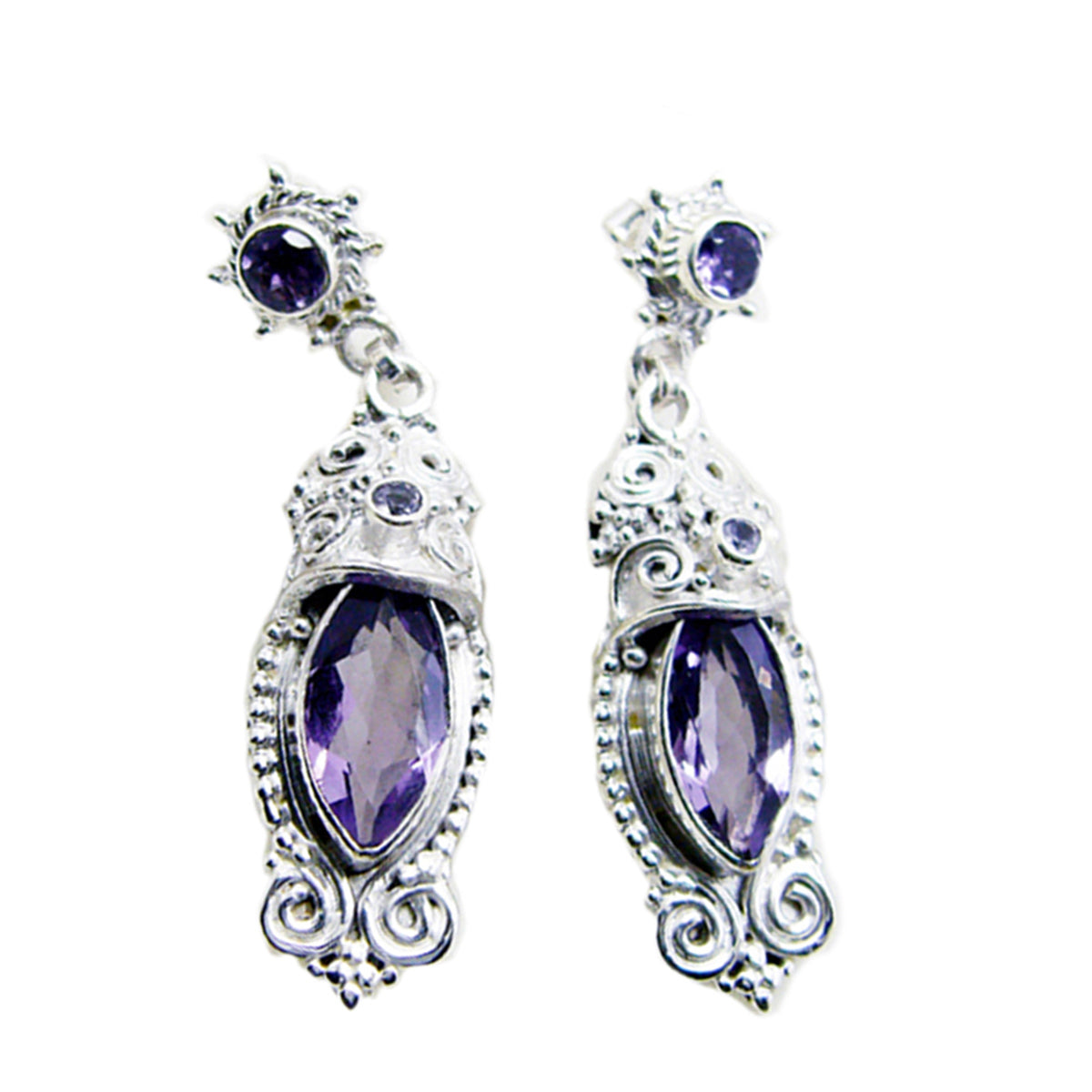 Amethyst-Spanish-Abigail-multiple-Stud-Purple-92.5-Silver-Earring