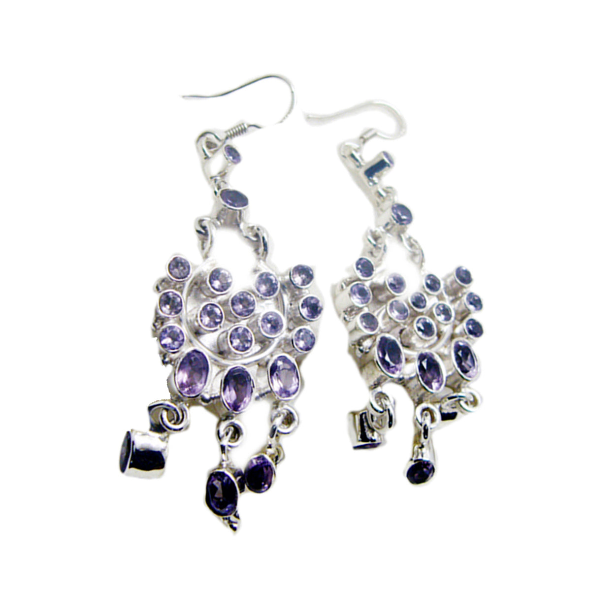 Amethyst-African-Alice-Multiple-Dangle-Lila-92,5-Silber-Ohrring