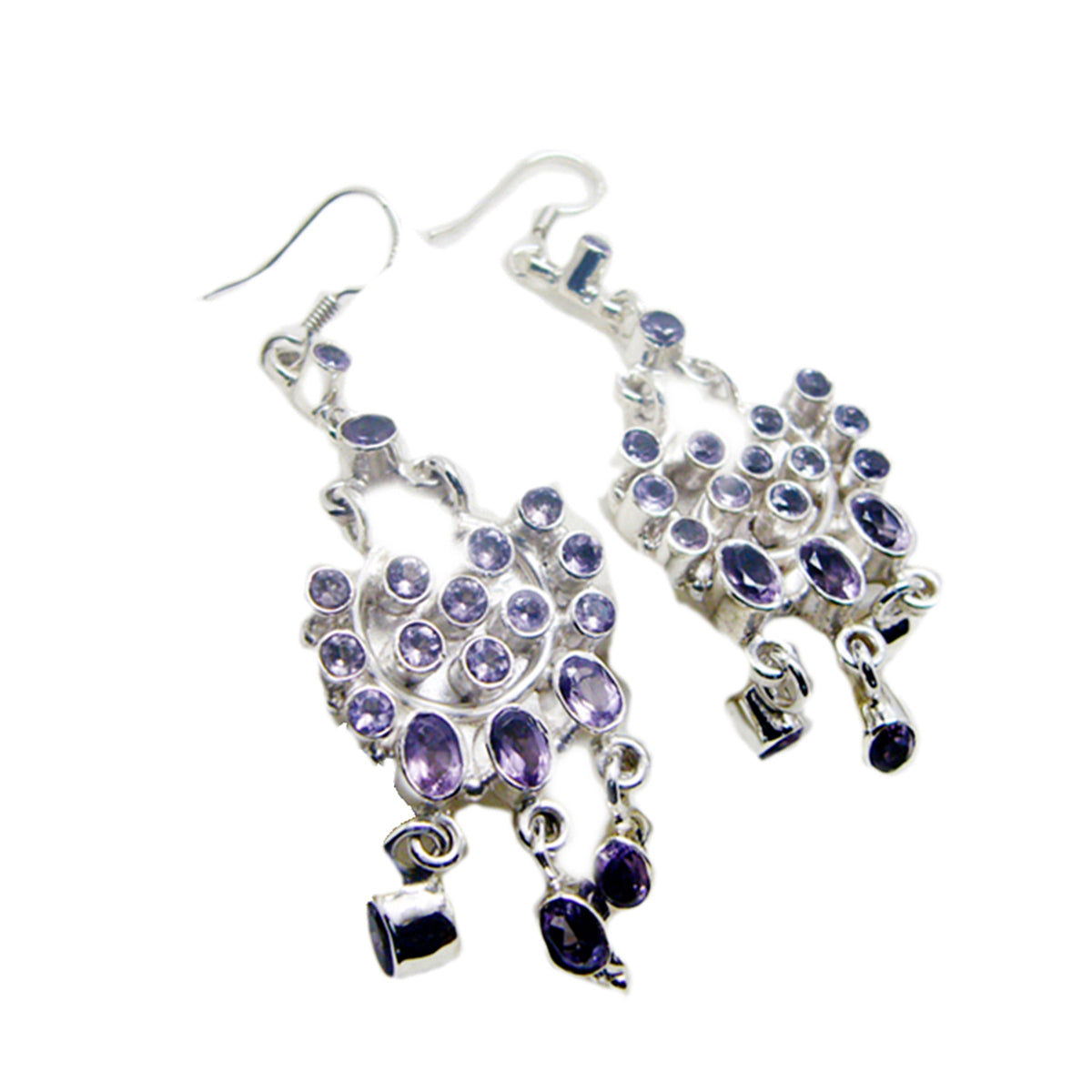 Amethyst-African-Alice-Multiple-Dangle-Lila-92,5-Silber-Ohrring