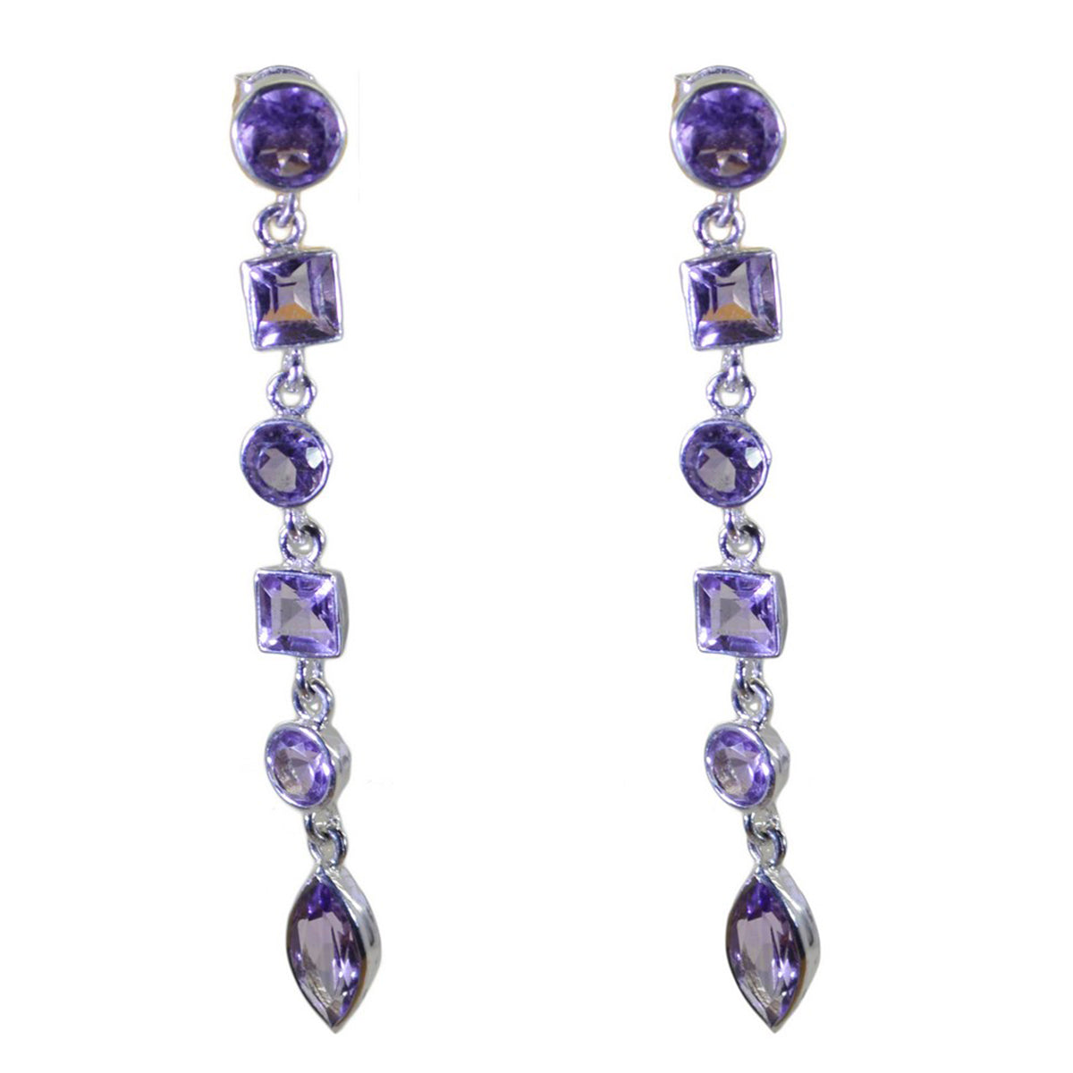 Amethyst-African-Hana-multiple-Dangle-Purple-92.5-Silver-Earring
