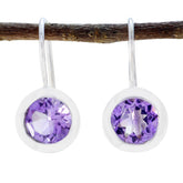 Amethyst-Korean-Ellie-Solitaire-Dangle-Purple-925-Silver-Earring