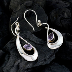 Amethyst-German-Clara-Solitaire-Dangle-Purple-Silver-Earring