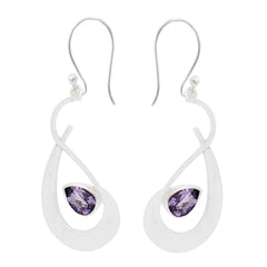 Amethyst-German-Clara-Solitaire-Dangle-Purple-Silver-Earring