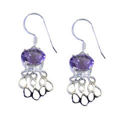 Amethyst-Japanese-Stella-Solitaire-Dangle-Lila-92,5-Silber-Ohrring